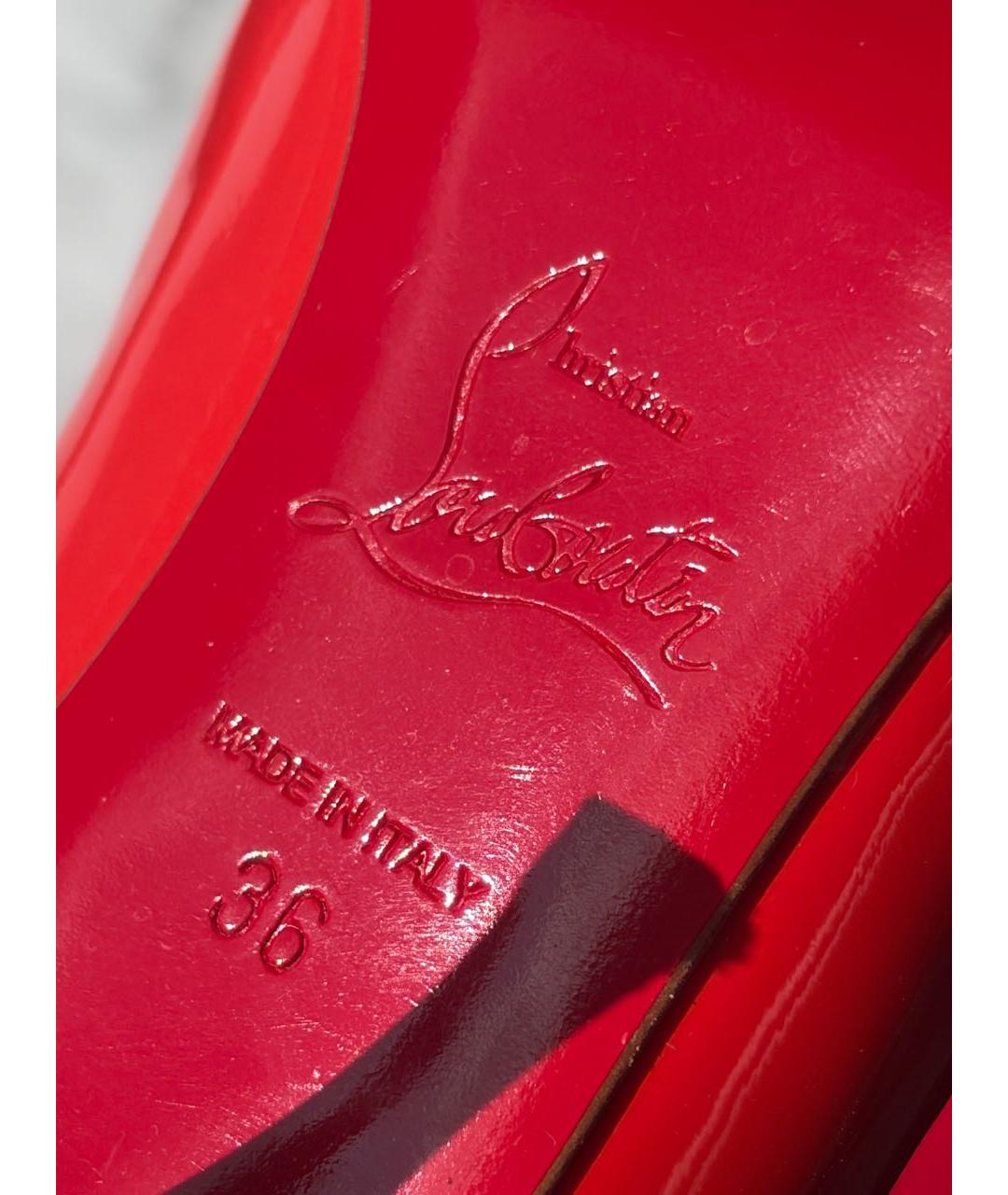 CHRISTIAN LOUBOUTIN Красные кожаные туфли, фото 7