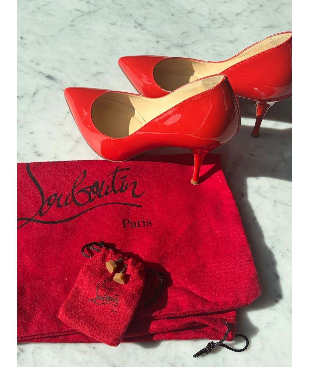 CHRISTIAN LOUBOUTIN Красные кожаные туфли, фото 5