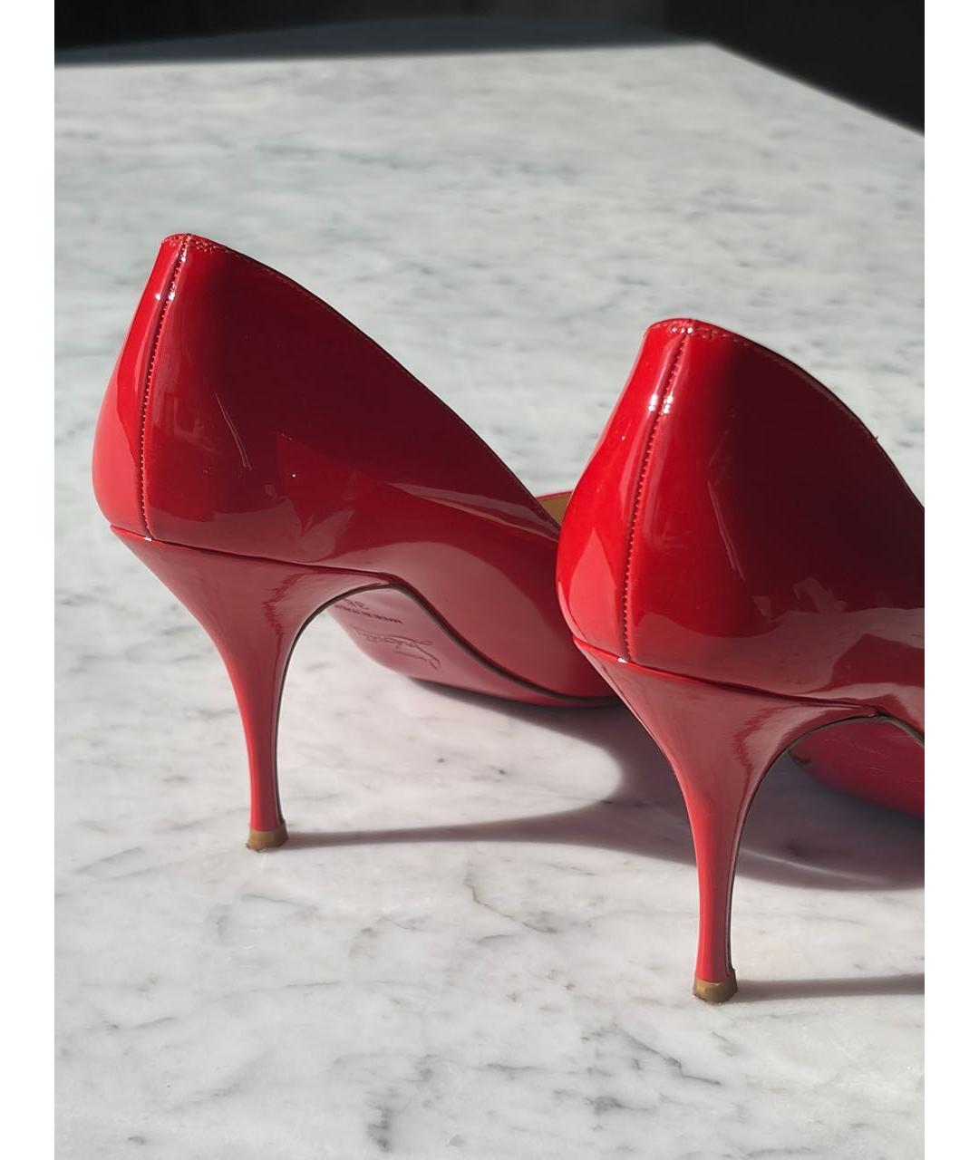 CHRISTIAN LOUBOUTIN Красные кожаные туфли, фото 4