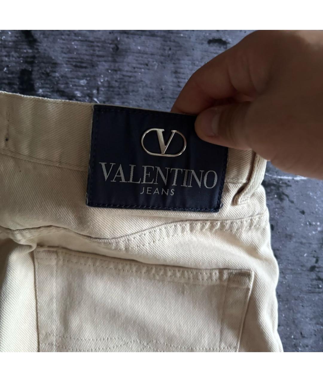 VALENTINO Бежевые хлопковые джинсы, фото 4