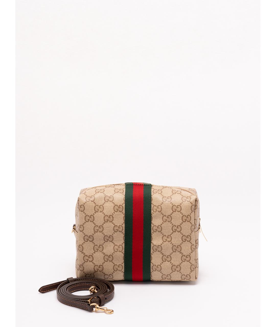 GUCCI Бежевая жаккардовая сумка через плечо, фото 2