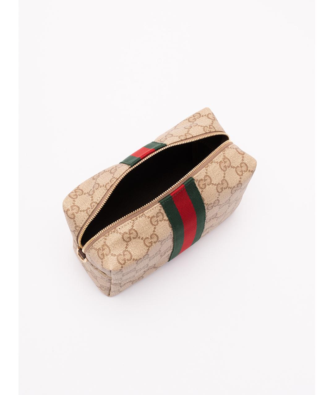 GUCCI Бежевая жаккардовая сумка через плечо, фото 5