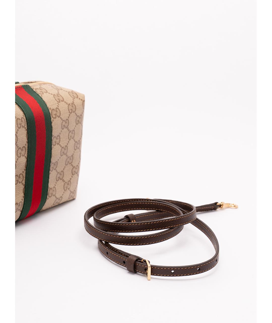 GUCCI Бежевая жаккардовая сумка через плечо, фото 3