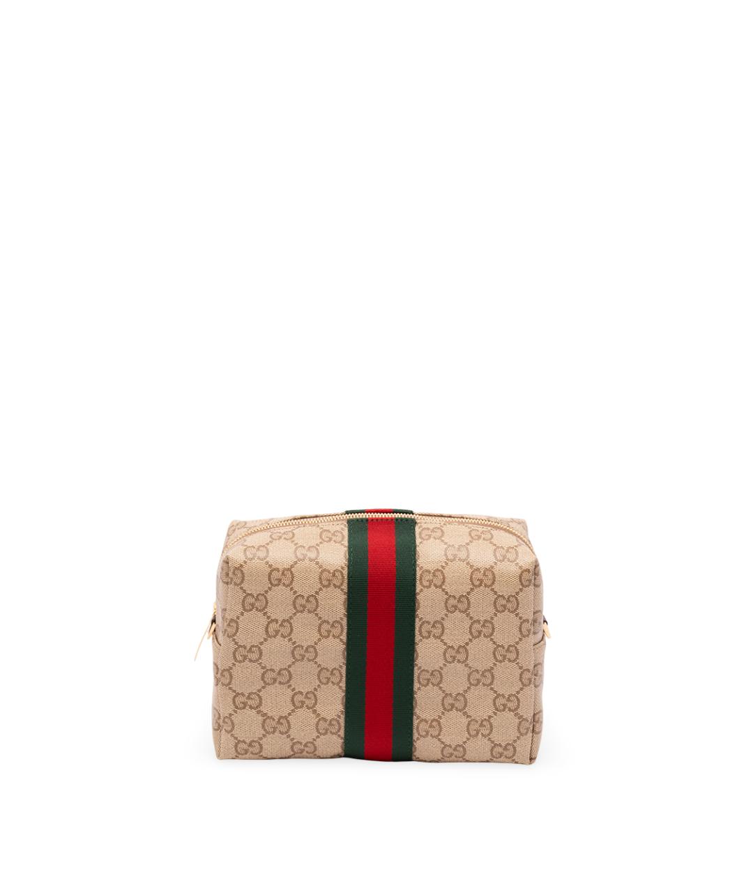 GUCCI Бежевая жаккардовая сумка через плечо, фото 1