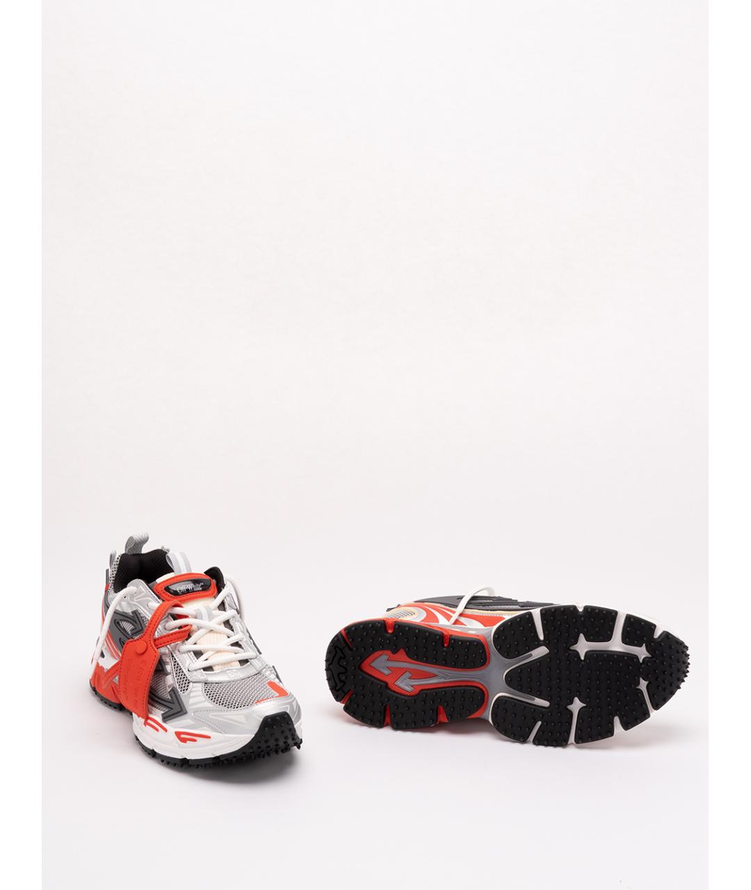 OFF-WHITE Красные синтетические низкие кроссовки / кеды, фото 4