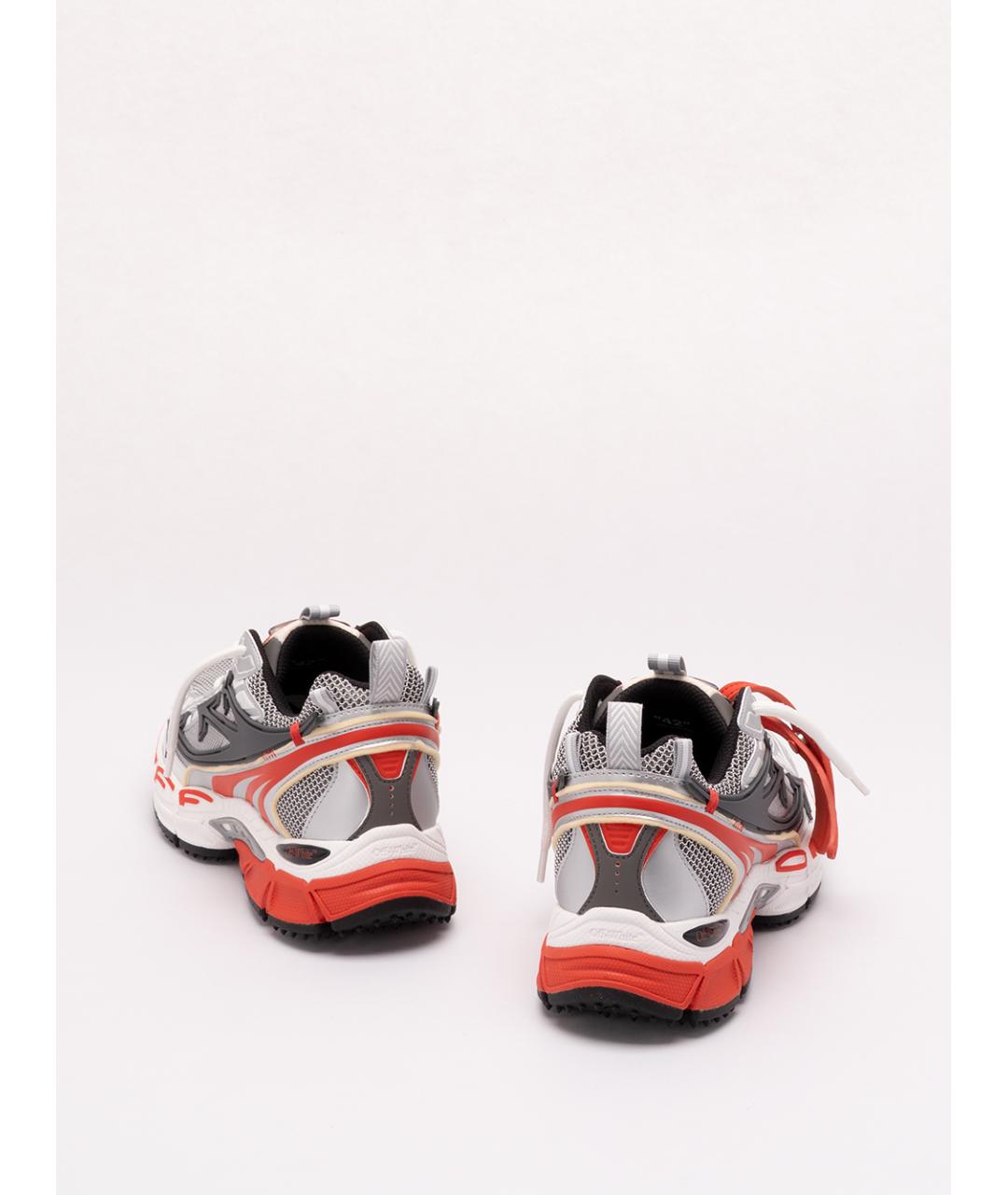 OFF-WHITE Красные синтетические низкие кроссовки / кеды, фото 3