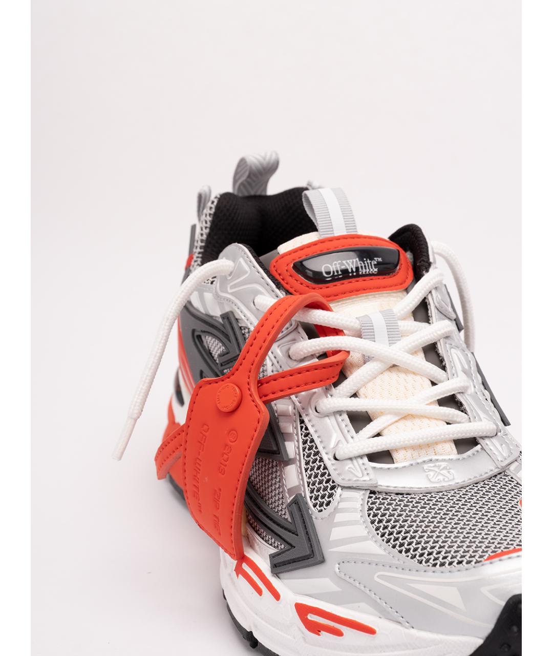 OFF-WHITE Красные синтетические низкие кроссовки / кеды, фото 5