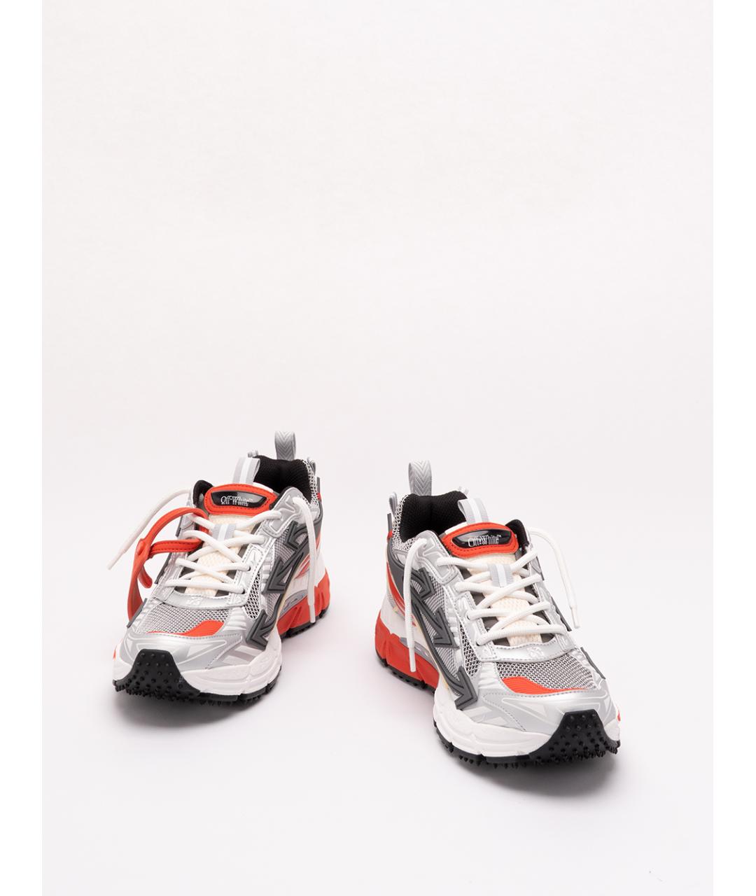 OFF-WHITE Красные синтетические низкие кроссовки / кеды, фото 2