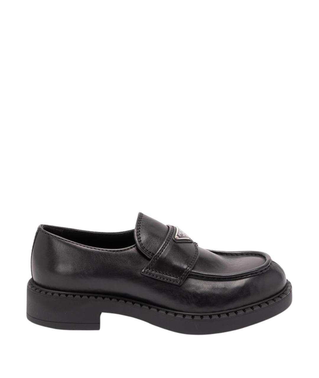 PRADA Черные кожаные лоферы, фото 1
