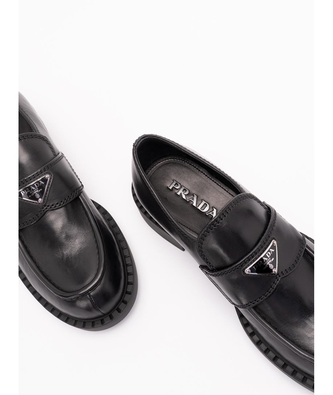 PRADA Черные кожаные лоферы, фото 4