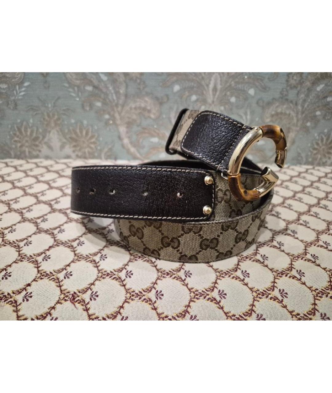 GUCCI Бежевый кожаный ремень, фото 5