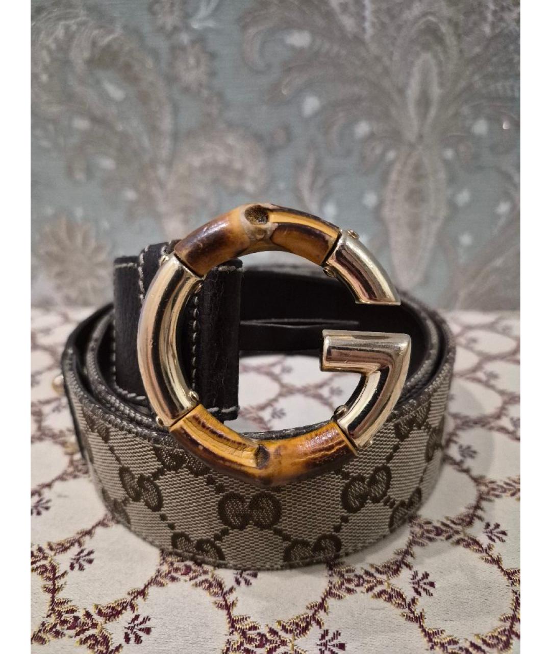 GUCCI Бежевый кожаный ремень, фото 8