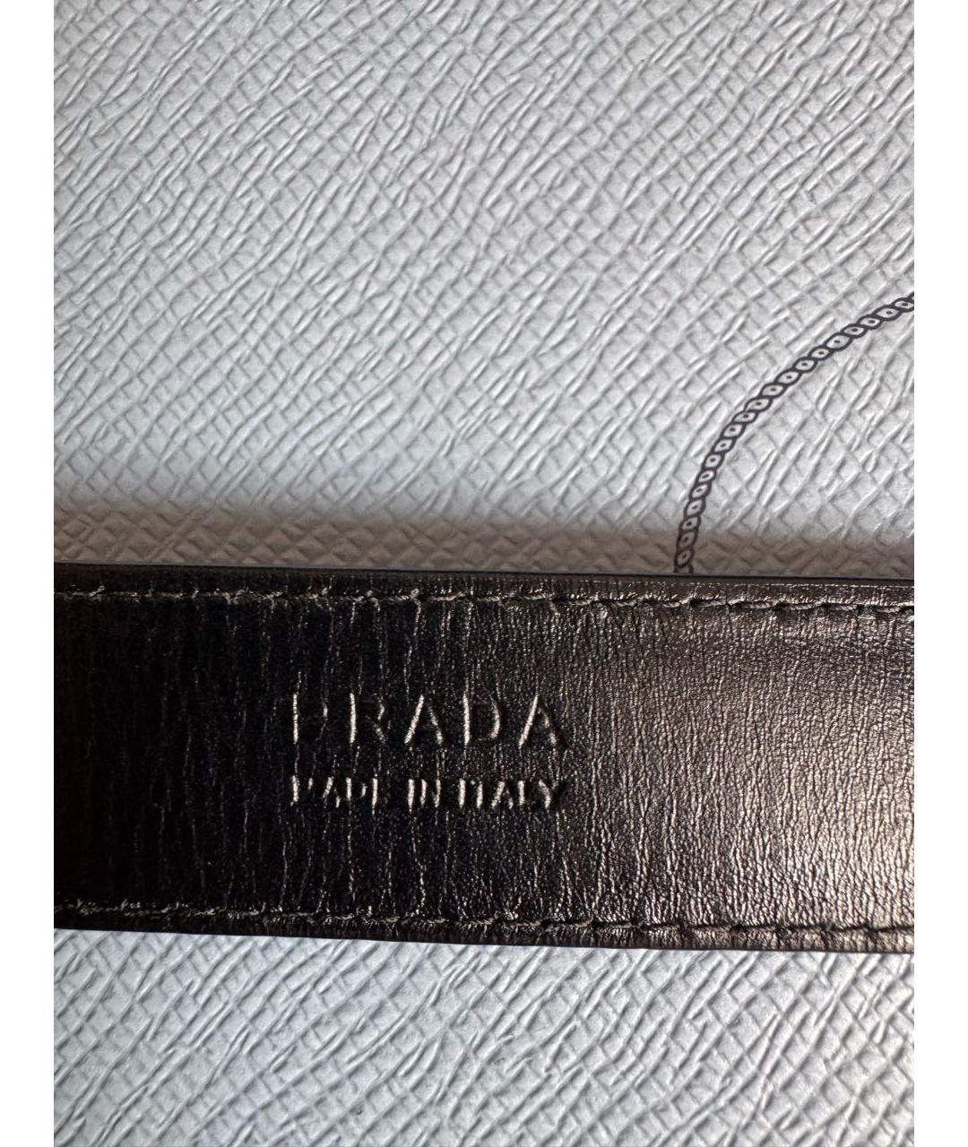PRADA Черный кожаный ремень, фото 2