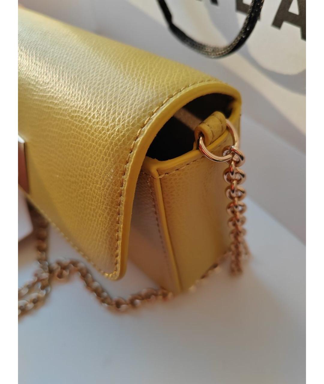 FURLA Желтая кожаная сумка через плечо, фото 8