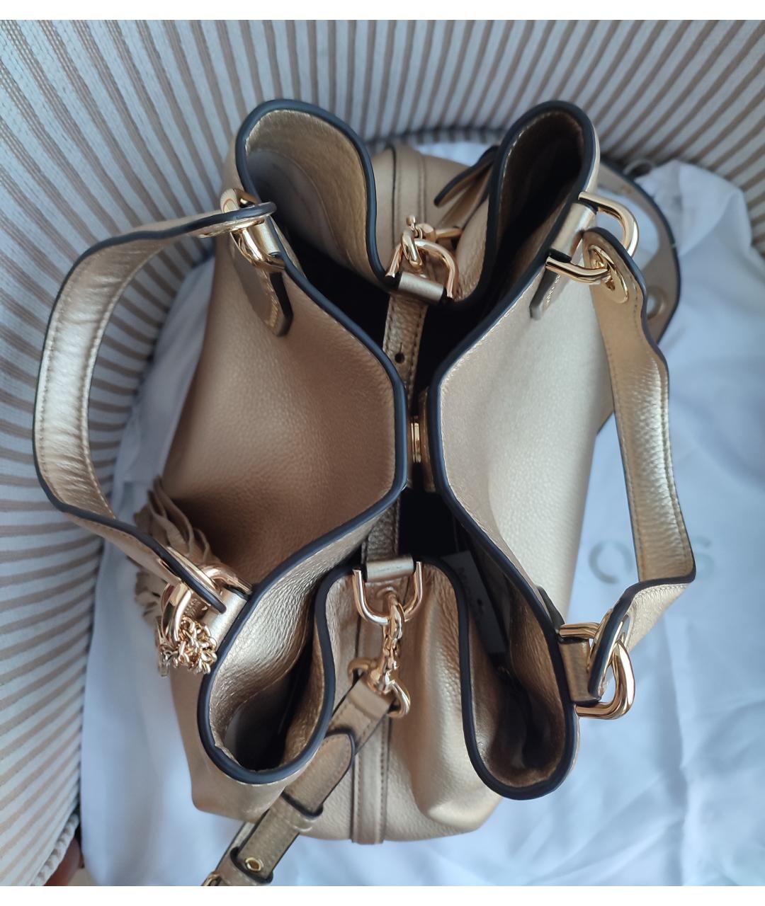 MICHAEL KORS Золотая кожаная сумка тоут, фото 6