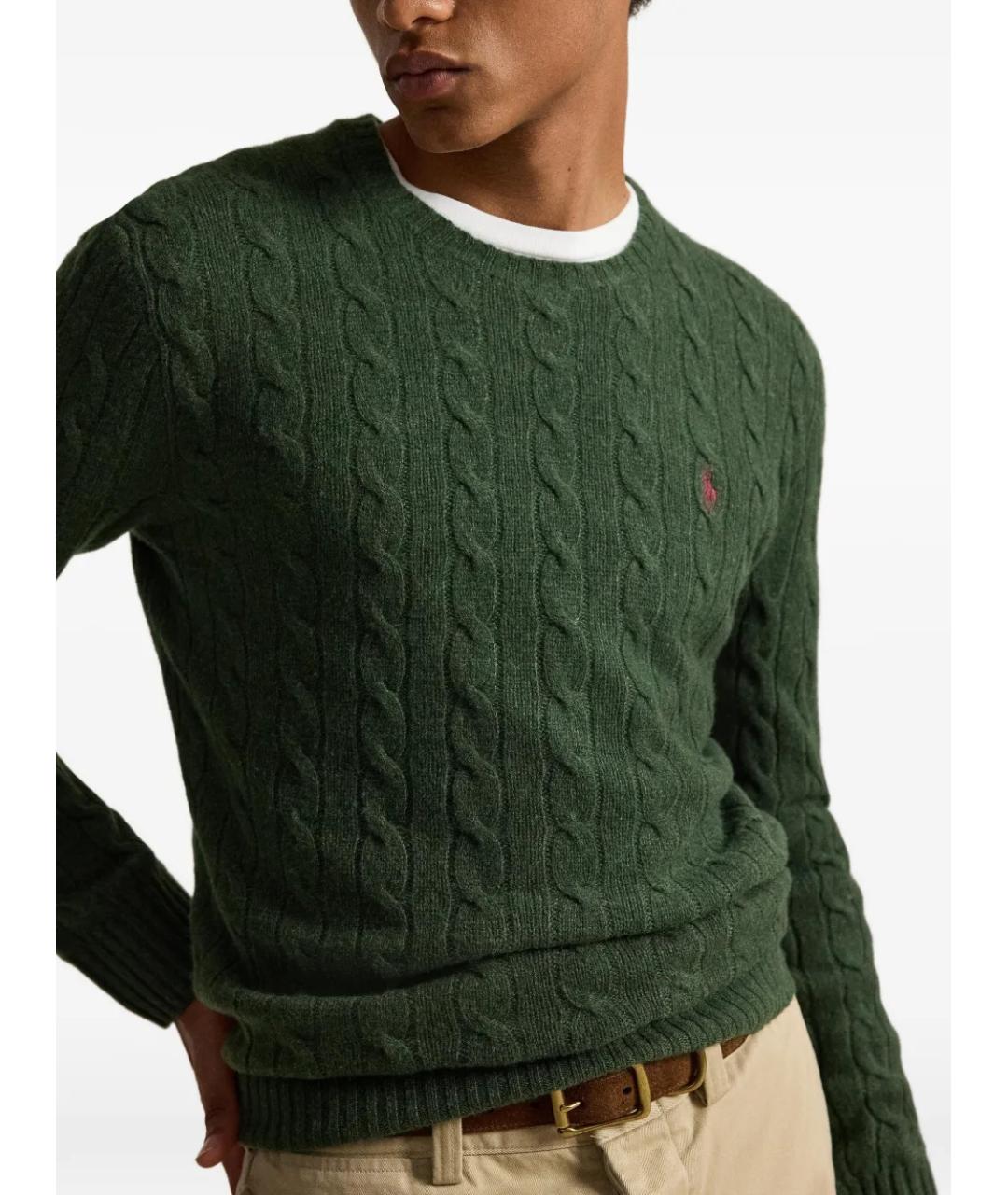 POLO RALPH LAUREN Зеленый шерстяной джемпер / свитер, фото 5