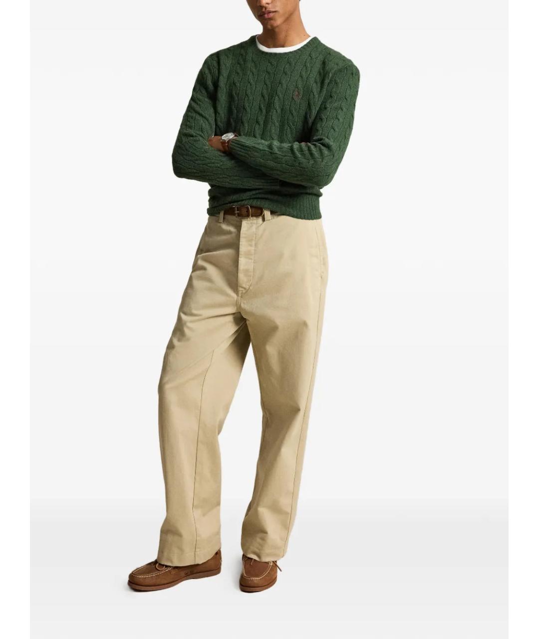 POLO RALPH LAUREN Зеленый шерстяной джемпер / свитер, фото 2
