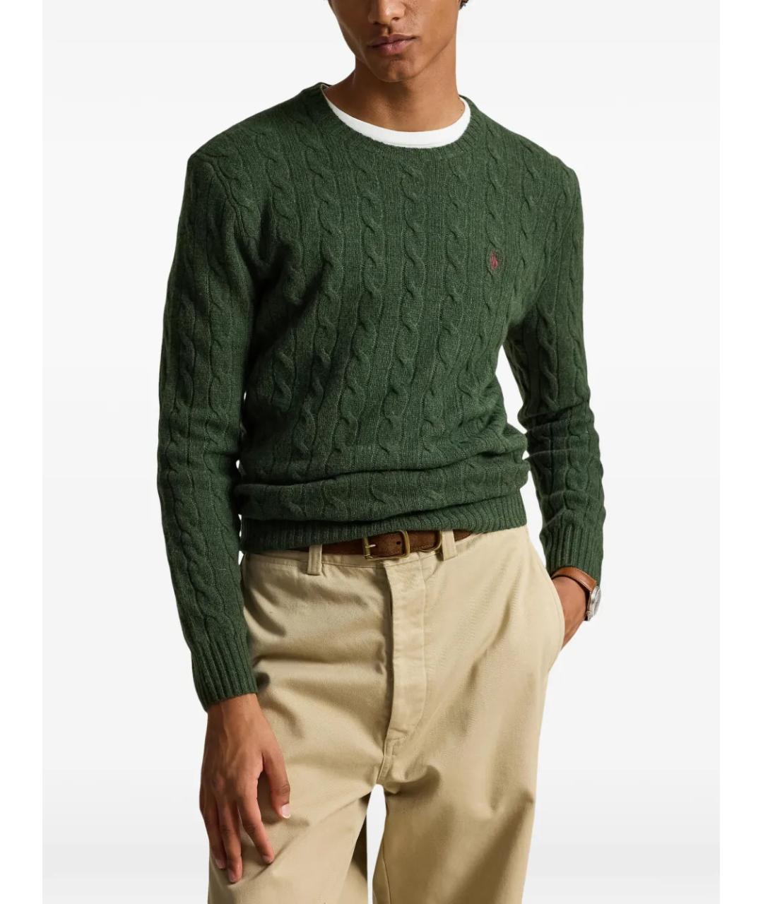 POLO RALPH LAUREN Зеленый шерстяной джемпер / свитер, фото 3