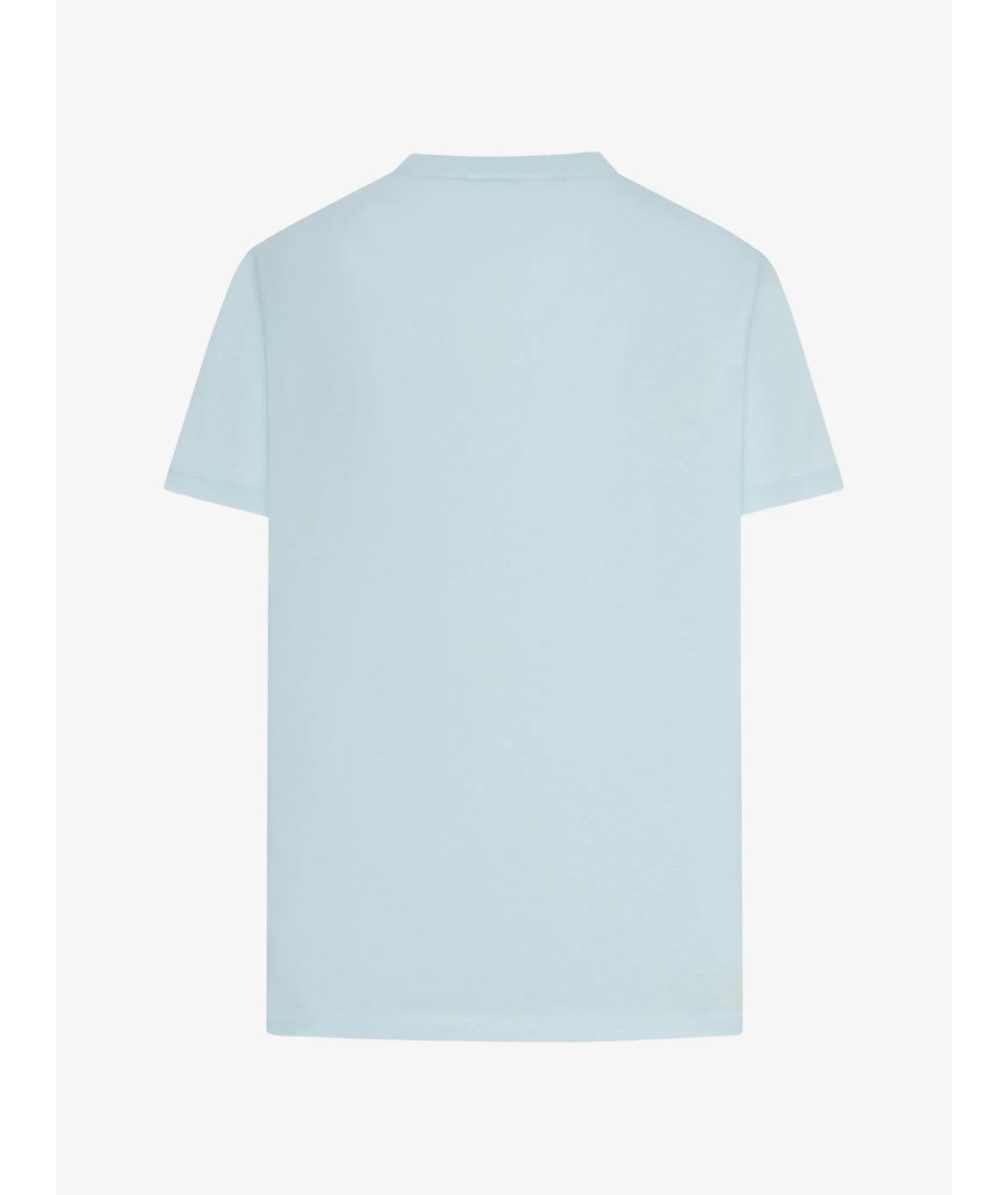 GANNI Голубая хлопковая футболка, фото 2