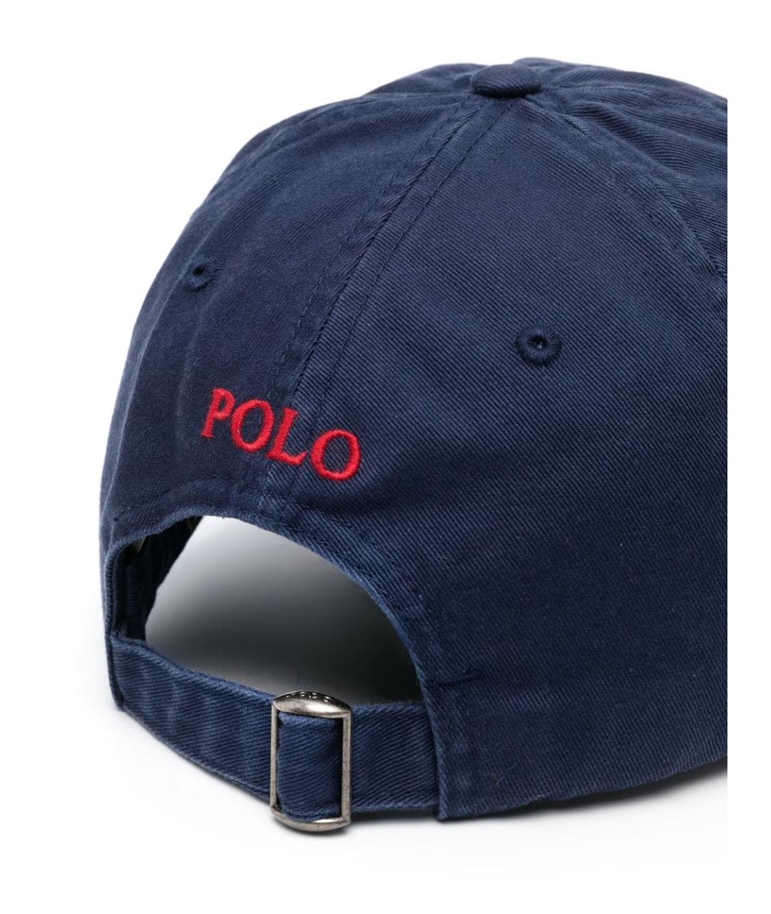 POLO RALPH LAUREN Темно-синяя хлопковая кепка/бейсболка, фото 2