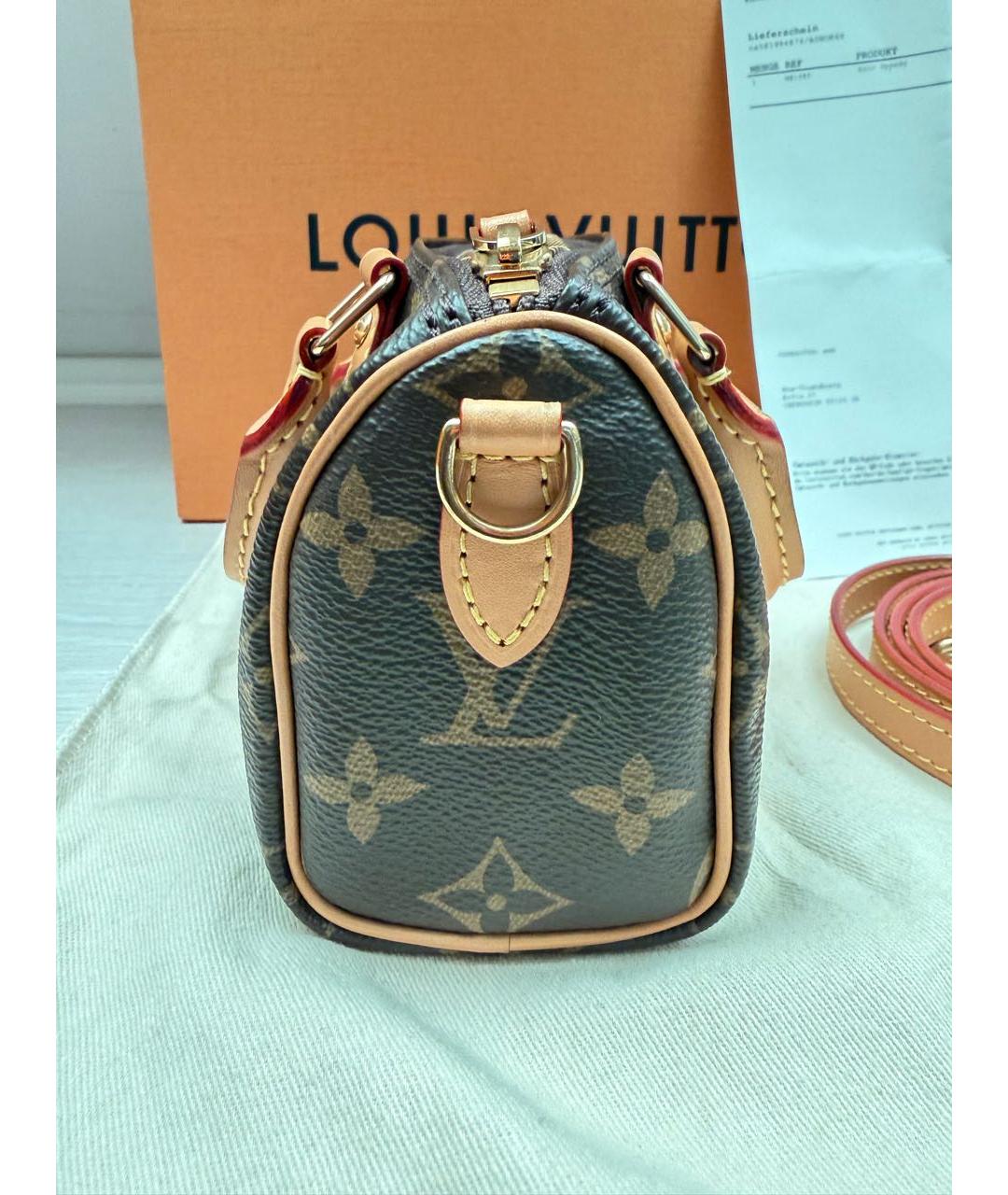 LOUIS VUITTON Коричневая сумка с короткими ручками из канвы, фото 5