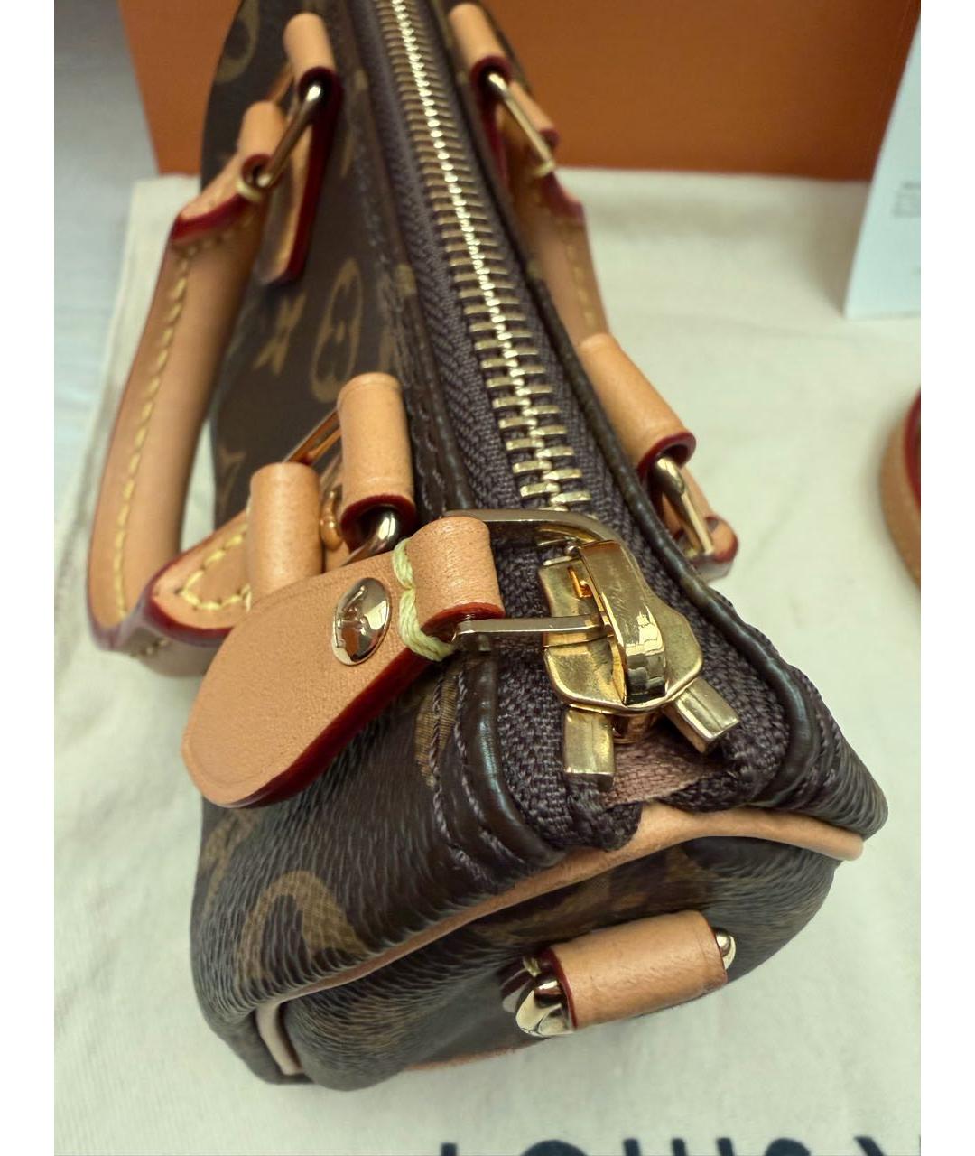 LOUIS VUITTON Коричневая сумка с короткими ручками из канвы, фото 3