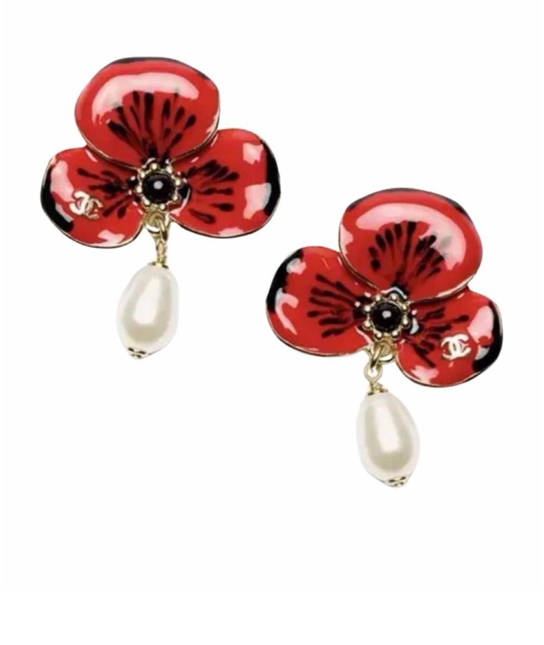 CHANEL Красные серьги, фото 4