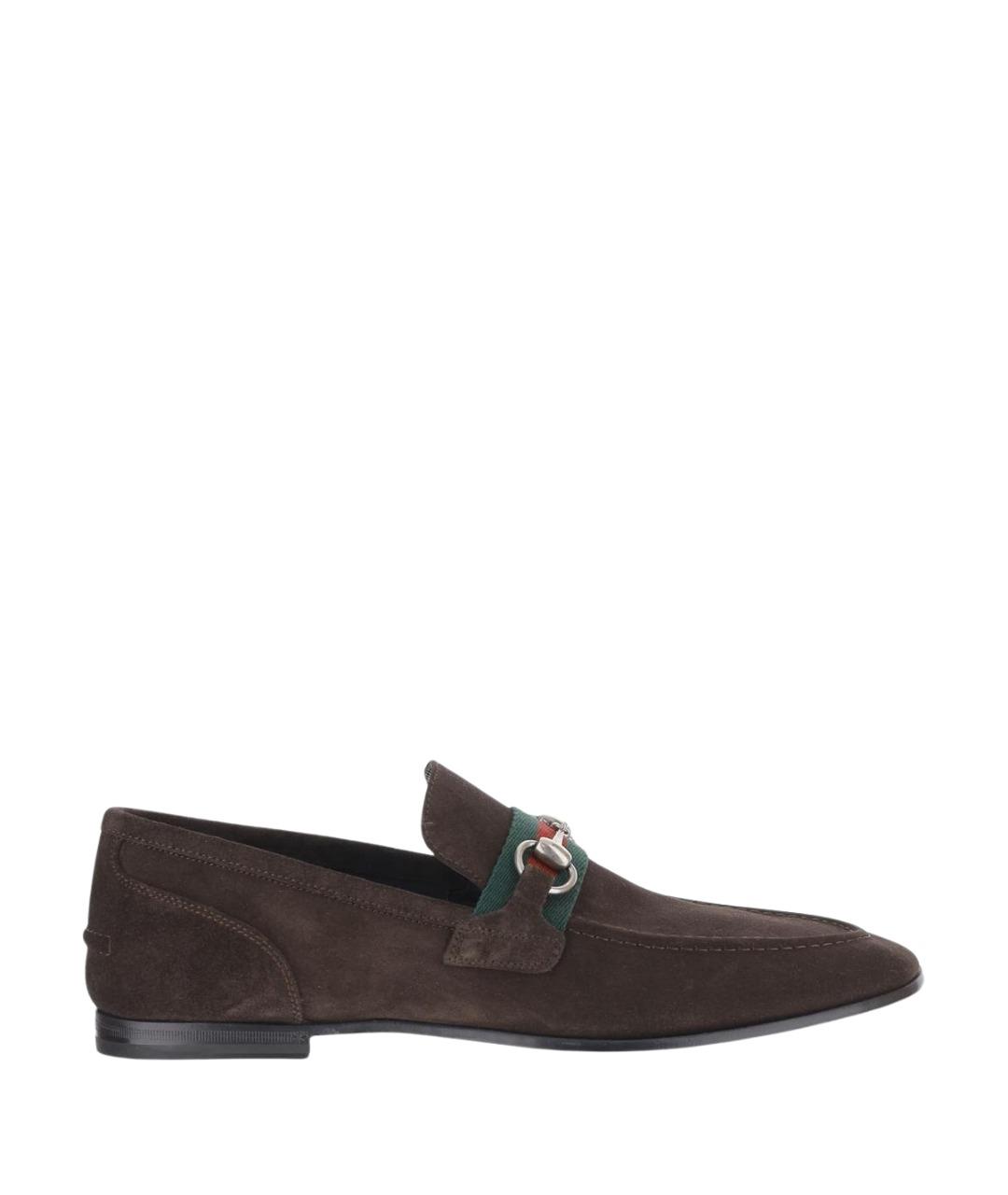 GUCCI Коричневые замшевые лоферы, фото 1