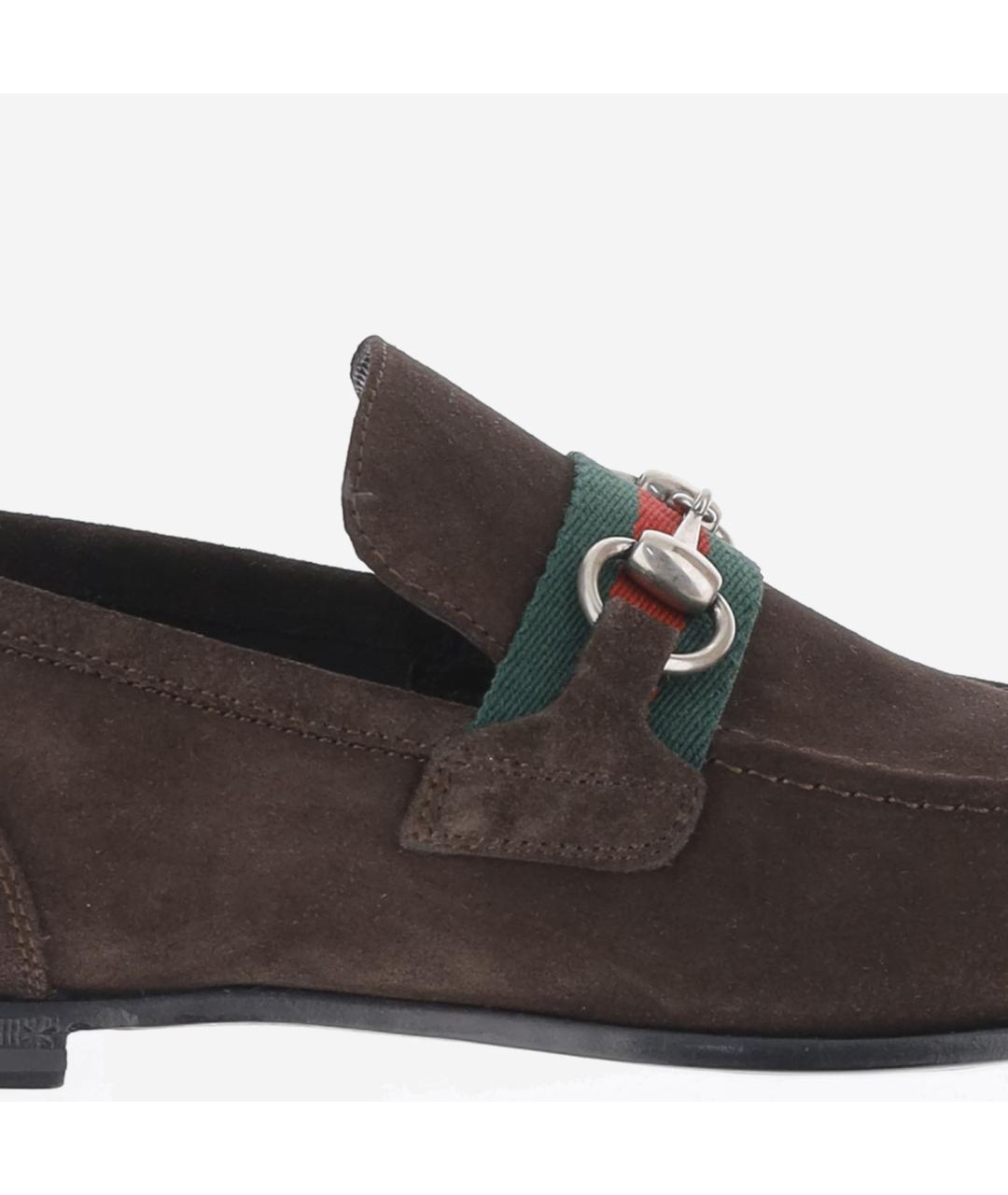 GUCCI Коричневые замшевые лоферы, фото 5