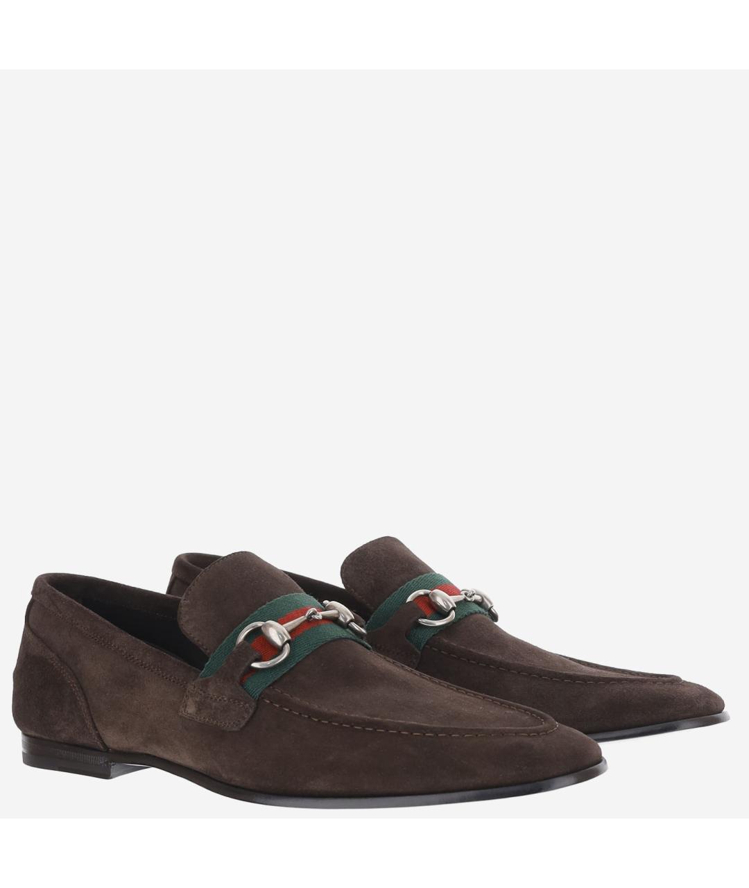 GUCCI Коричневые замшевые лоферы, фото 3