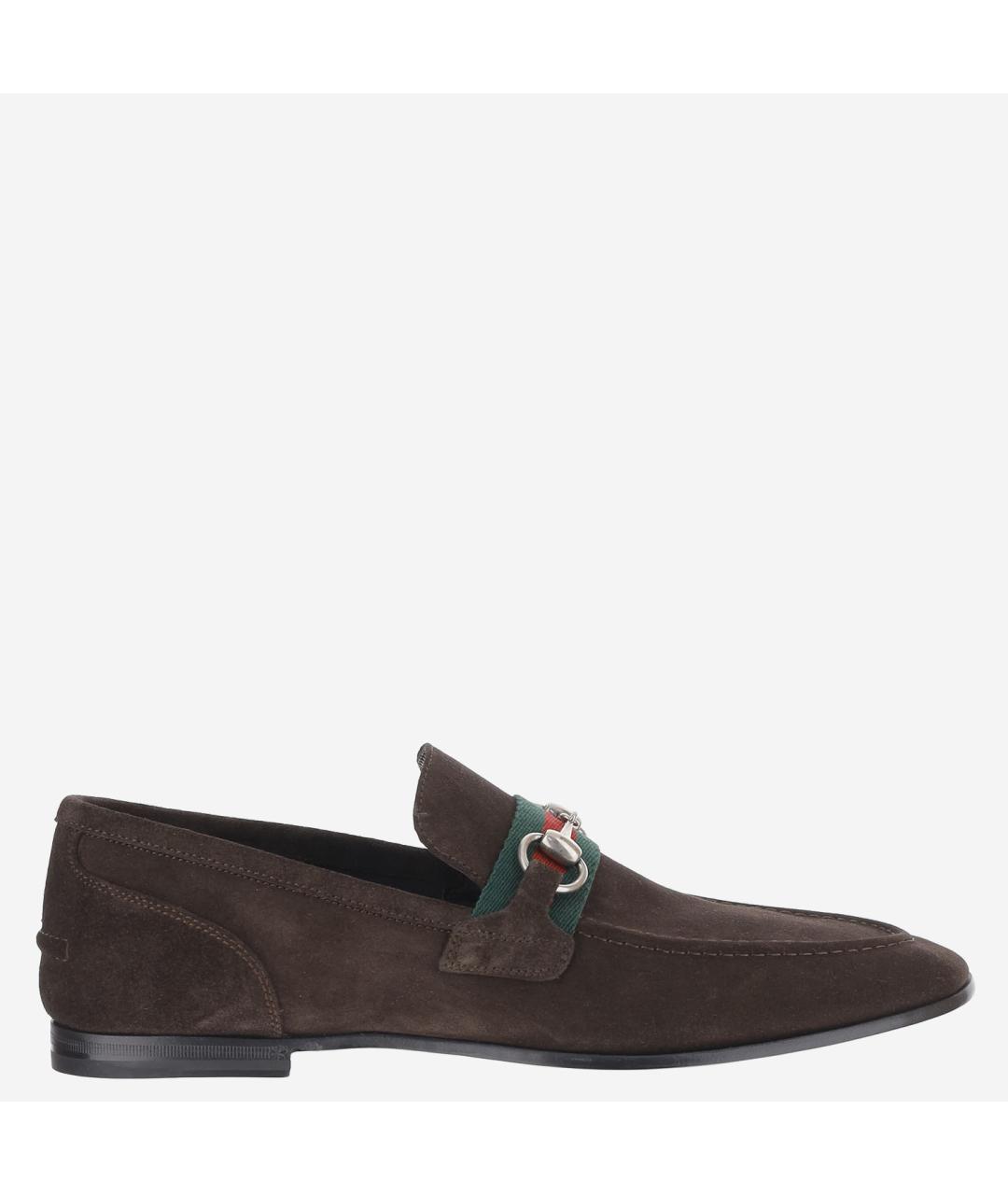 GUCCI Коричневые замшевые лоферы, фото 6
