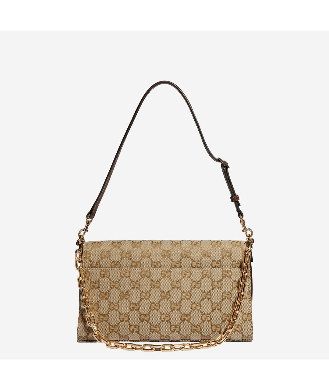 GUCCI Бежевая тканевая сумка через плечо, фото 3