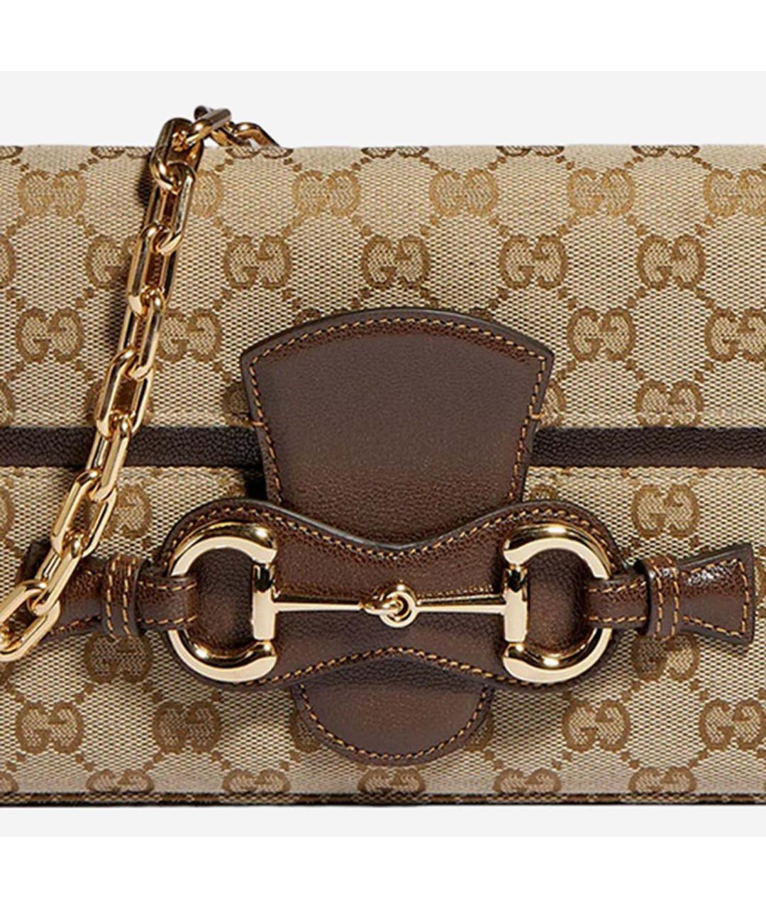 GUCCI Бежевая тканевая сумка через плечо, фото 4