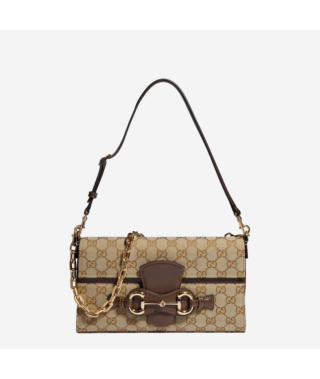 GUCCI Бежевая тканевая сумка через плечо, фото 5