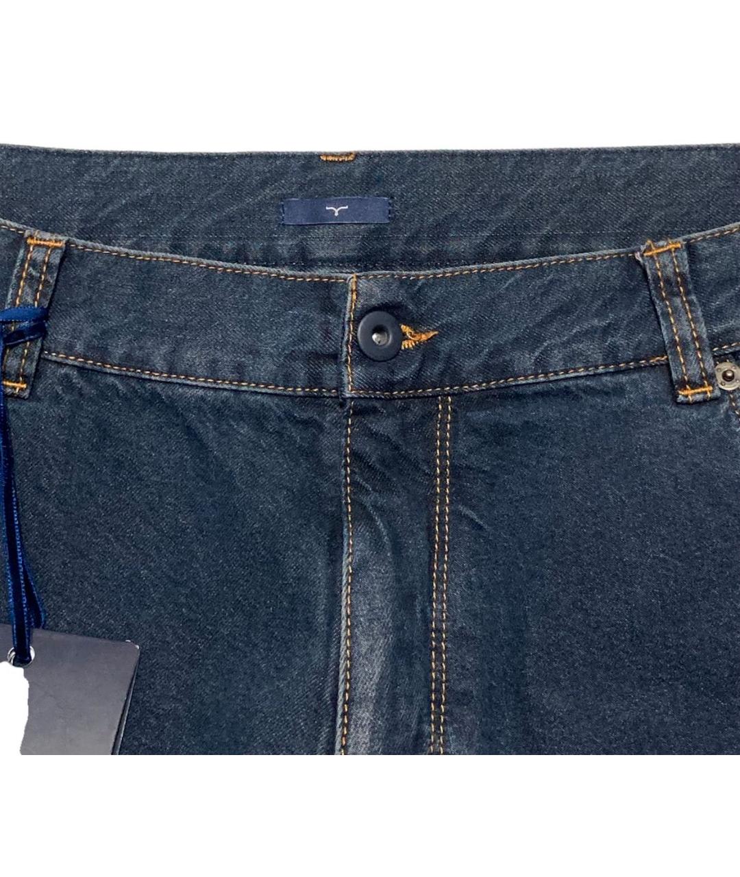 LARUSMIANI Темно-синие хлопковые прямые джинсы, фото 4