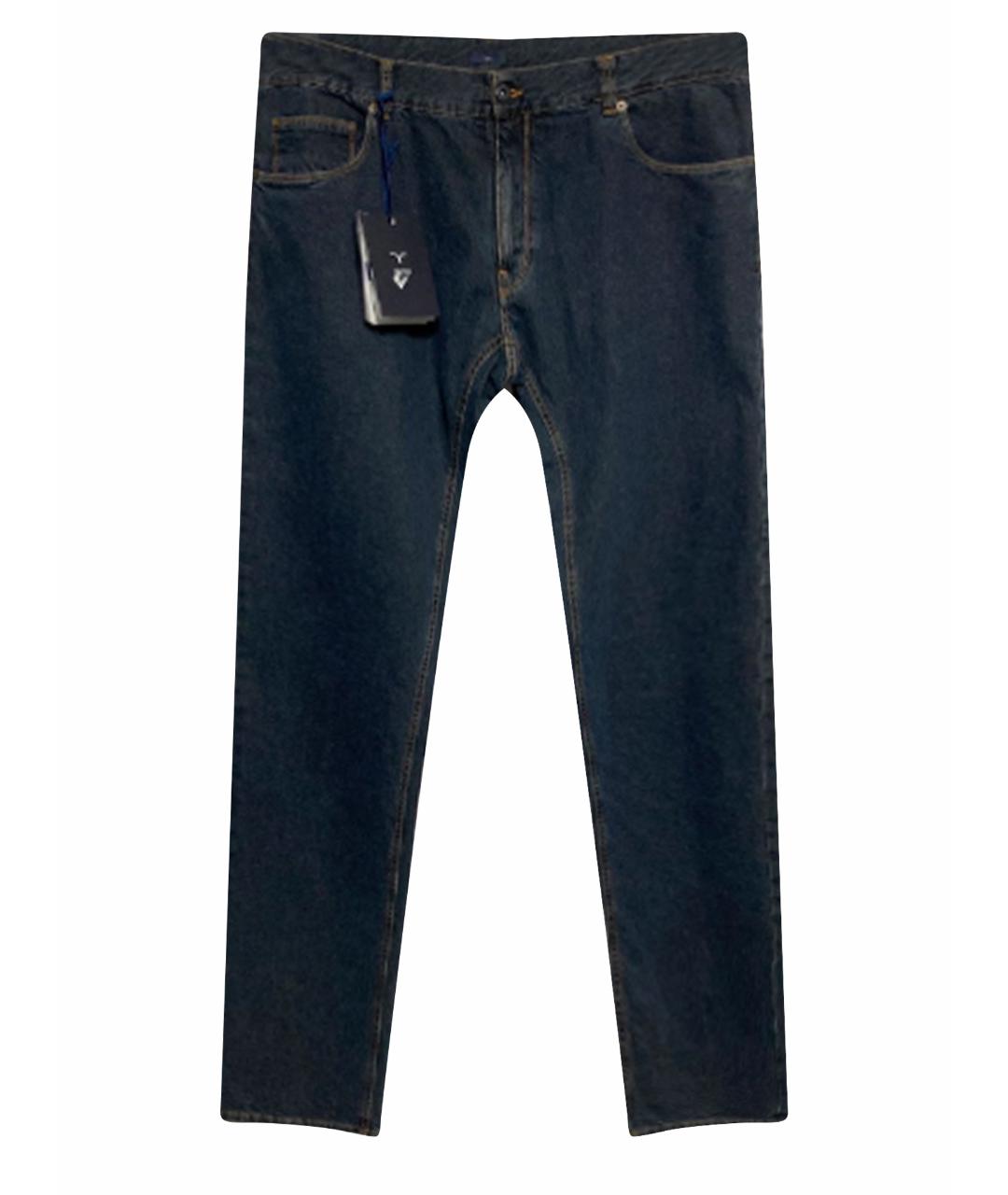 LARUSMIANI Темно-синие хлопковые прямые джинсы, фото 1