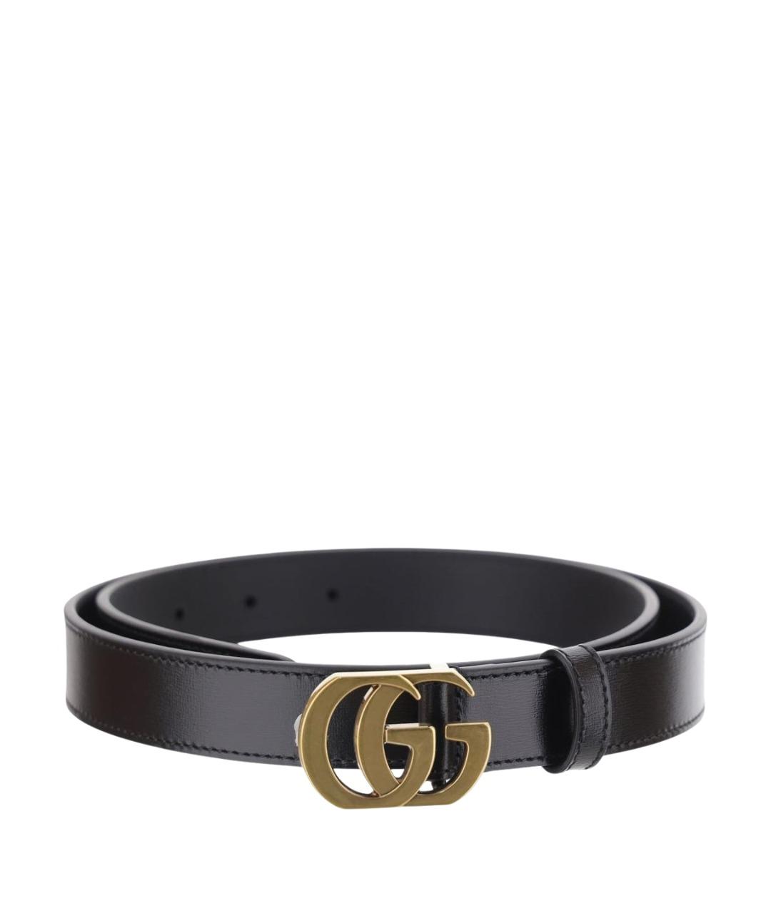 GUCCI Черный кожаный ремень, фото 1