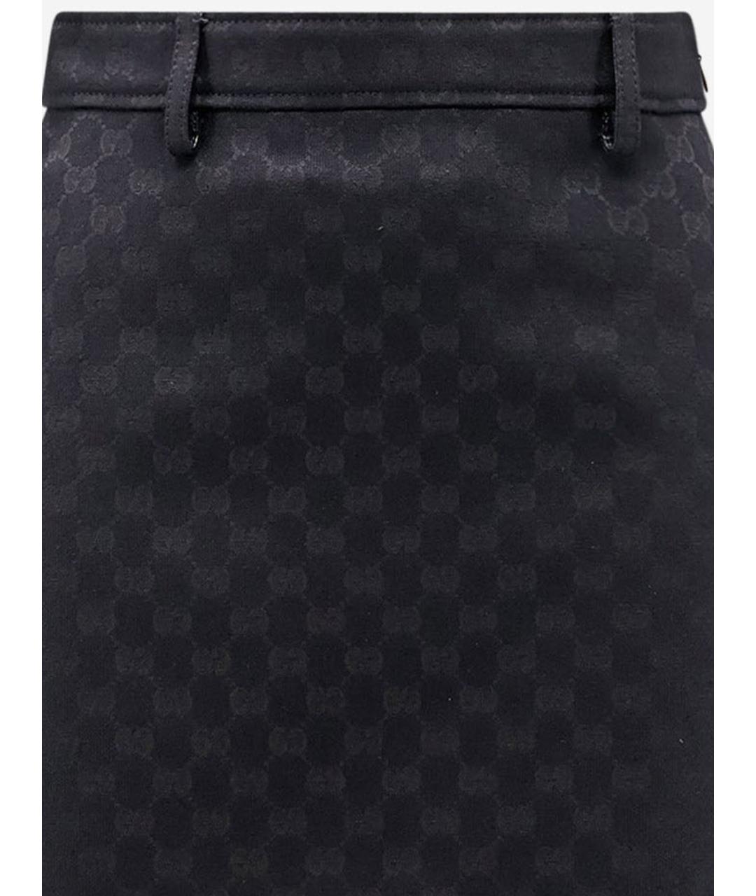 GUCCI Черная полиэстеровая юбка мини, фото 3