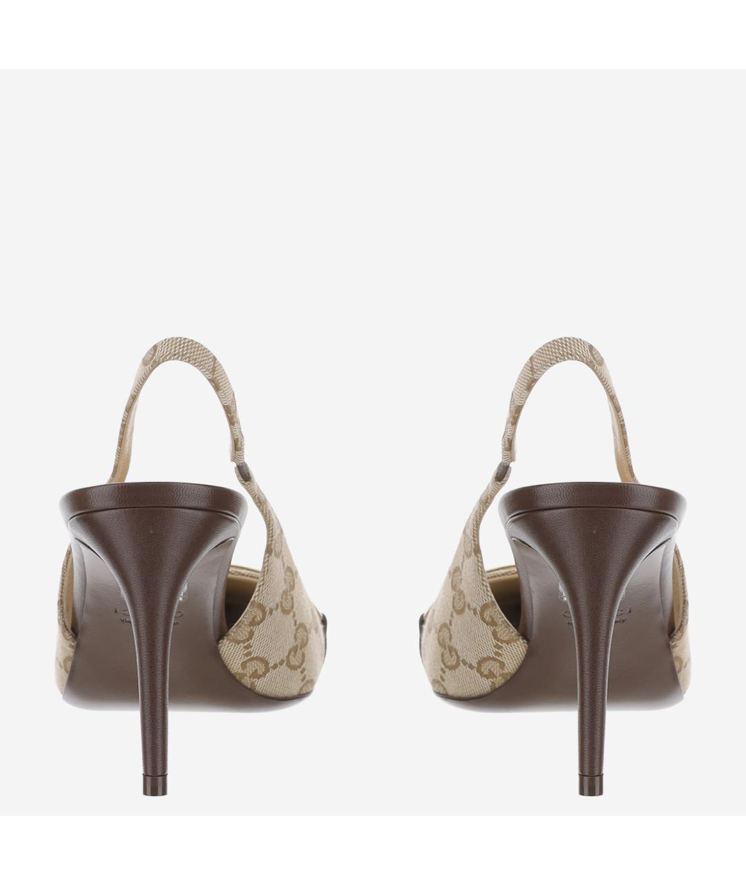 GUCCI Бежевые текстильные туфли, фото 3