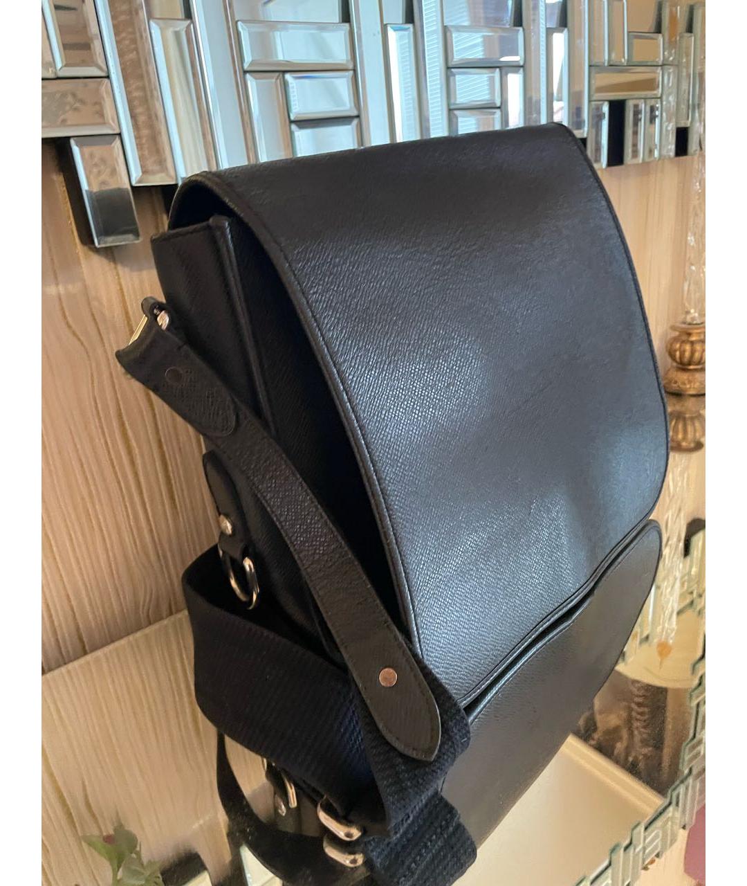 LOUIS VUITTON Черная кожаная сумка на плечо, фото 3