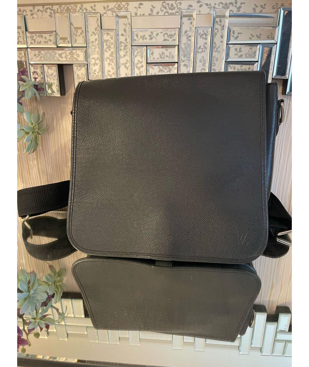 LOUIS VUITTON Черная кожаная сумка на плечо, фото 9