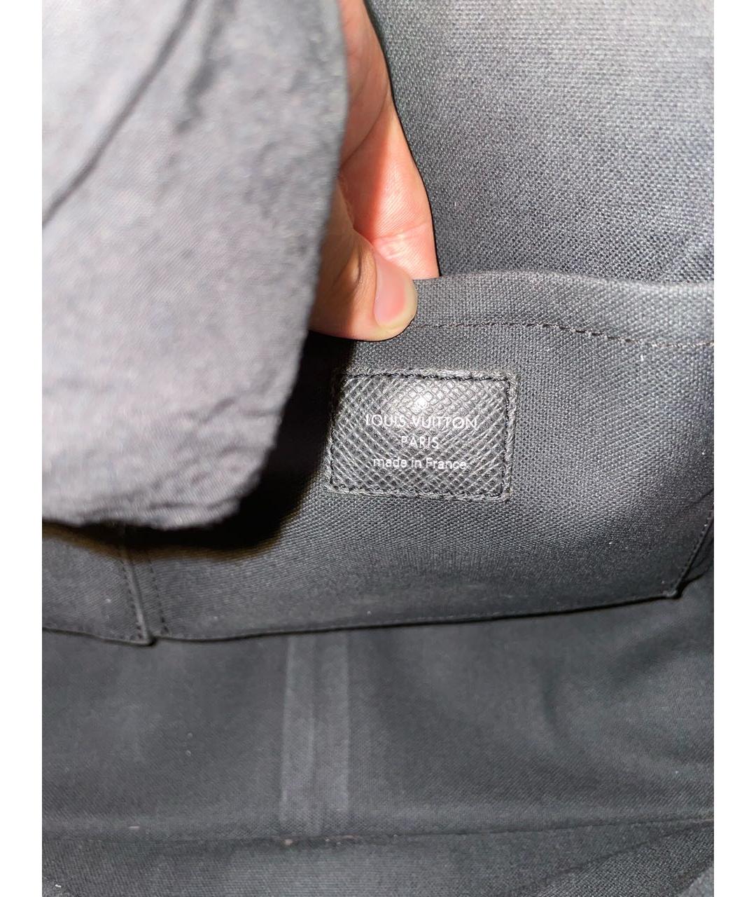 LOUIS VUITTON Черная кожаная сумка на плечо, фото 6