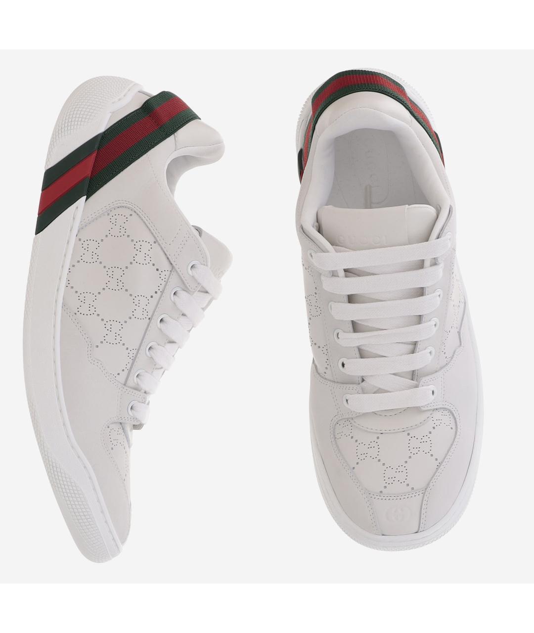 GUCCI Белые текстильные низкие кроссовки / кеды, фото 2