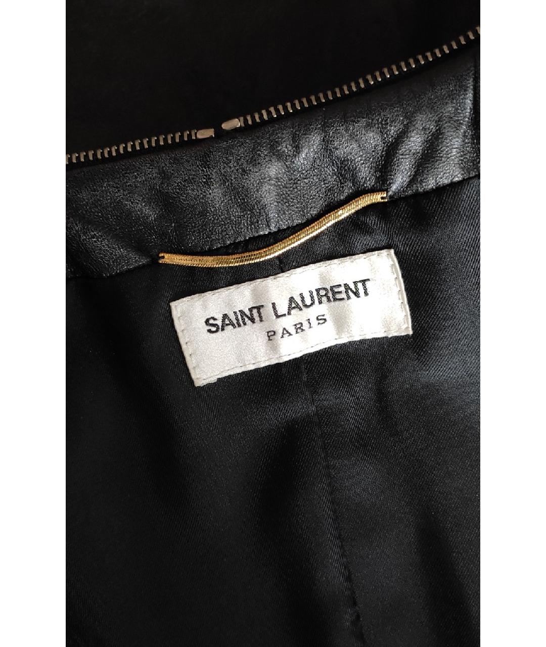 SAINT LAURENT Черное кожаное платье, фото 4