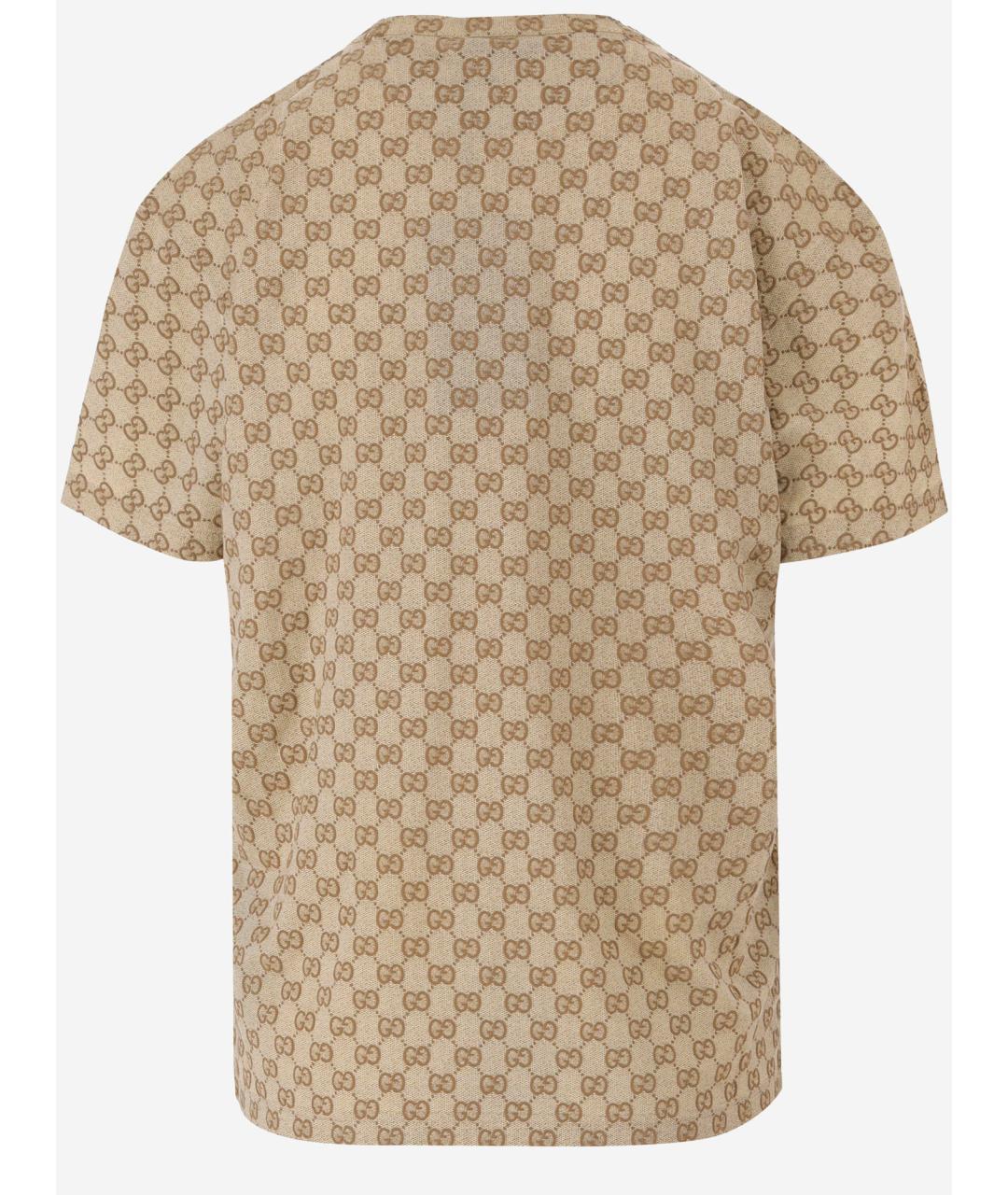 GUCCI Бежевая хлопковая футболка, фото 2