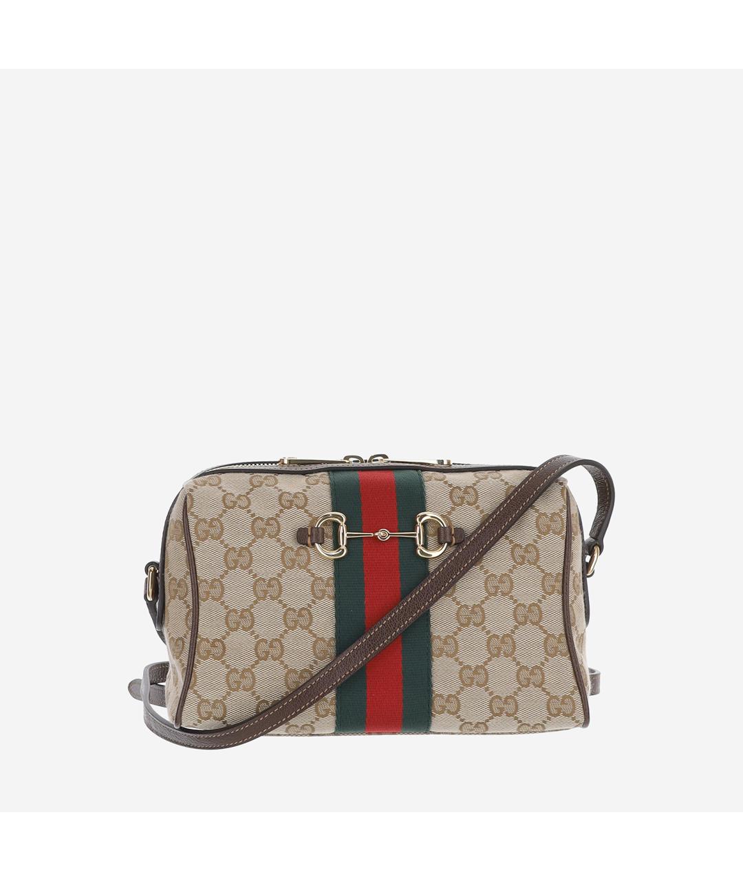 GUCCI Бежевая жаккардовая сумка через плечо, фото 5