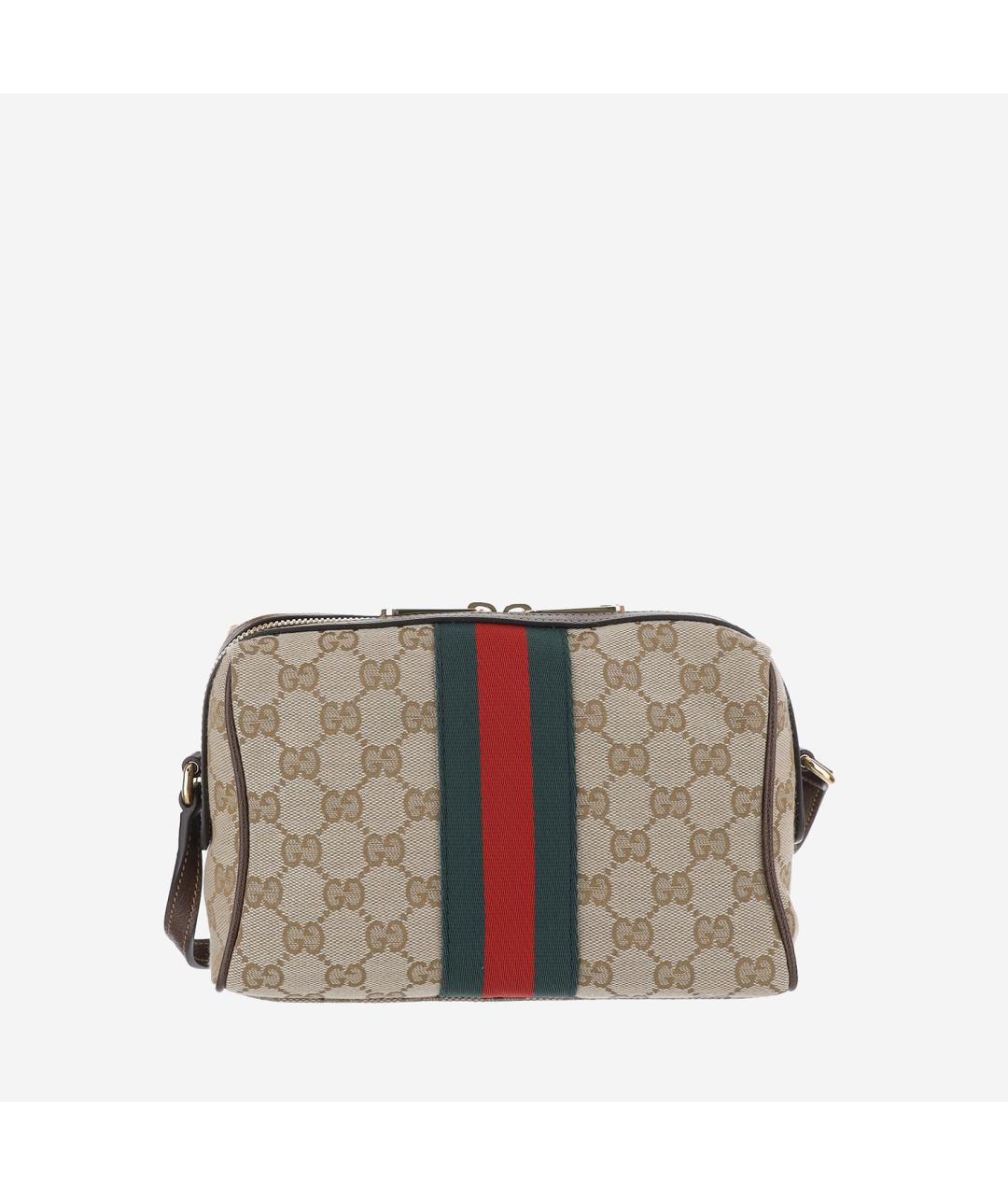 GUCCI Бежевая жаккардовая сумка через плечо, фото 3