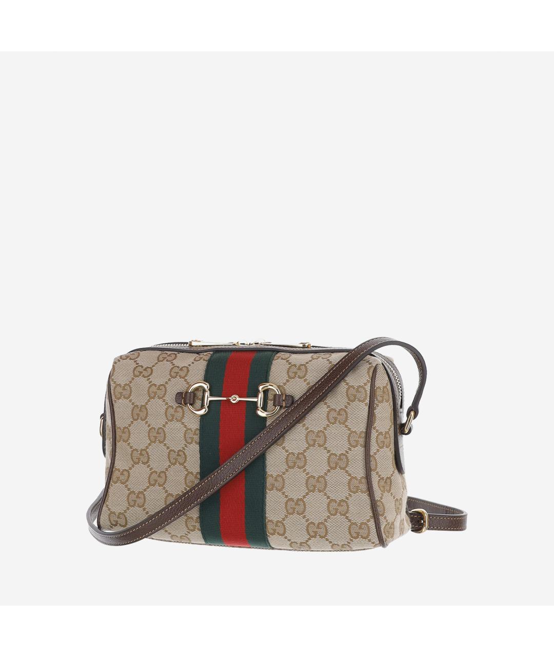 GUCCI Бежевая жаккардовая сумка через плечо, фото 2