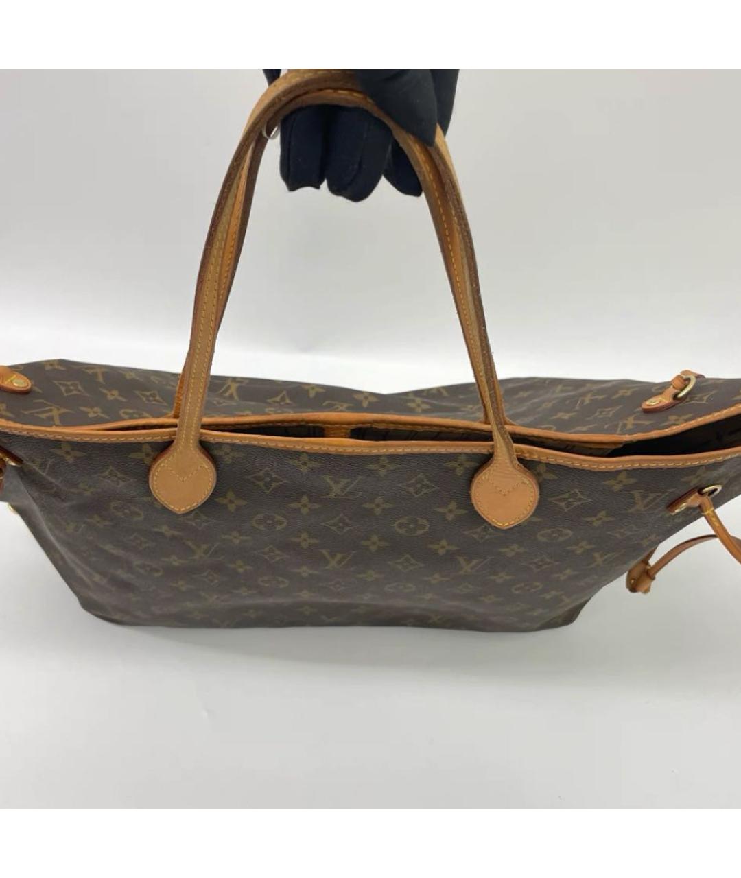 LOUIS VUITTON Коричневая сумка тоут из канвы, фото 7