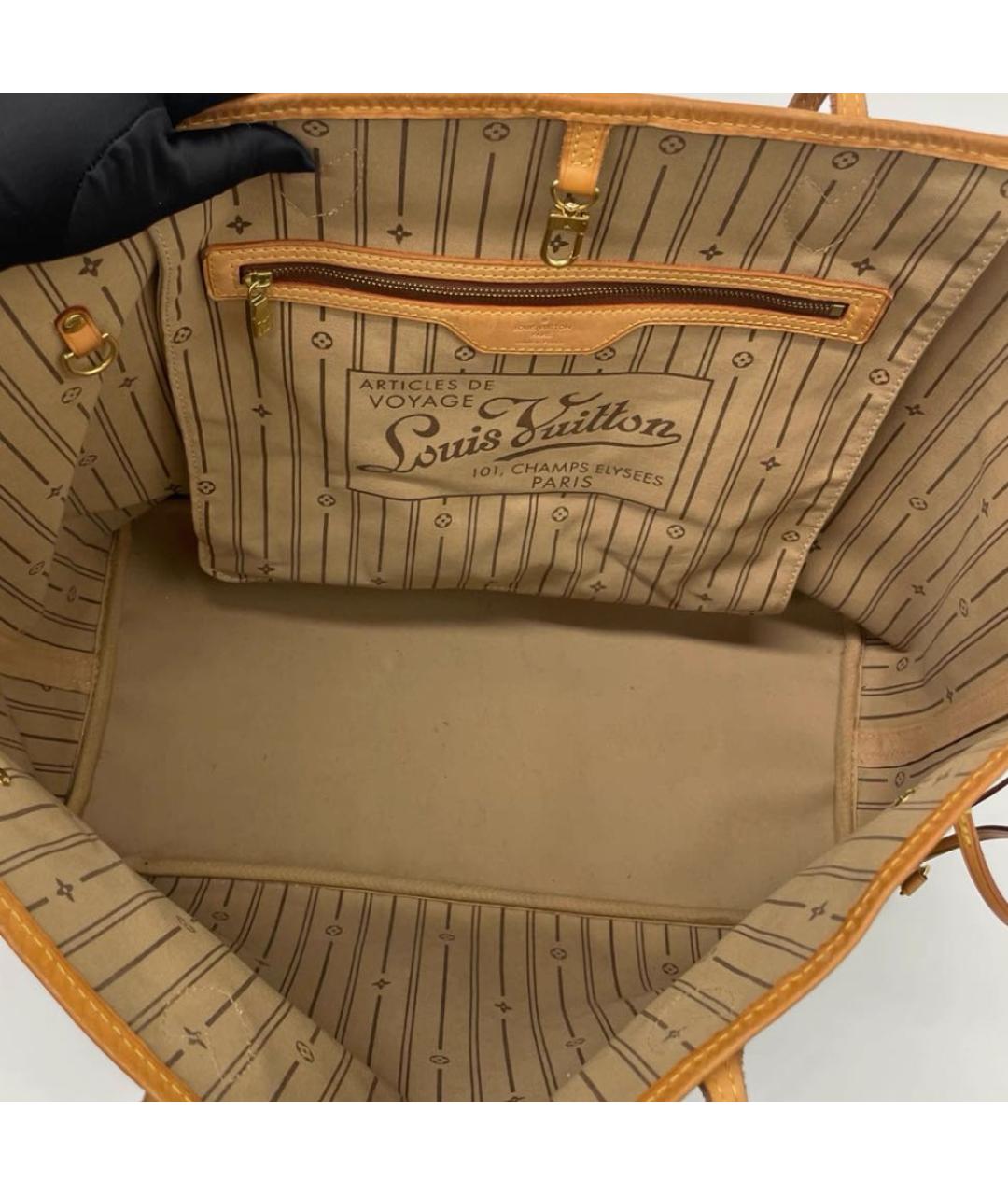 LOUIS VUITTON Коричневая сумка тоут из канвы, фото 8